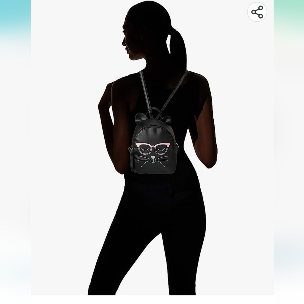 TEESHIRT&JEANS 🌞Cat with Pink Sparkly Glasses Backpack - Picture 3 of 16